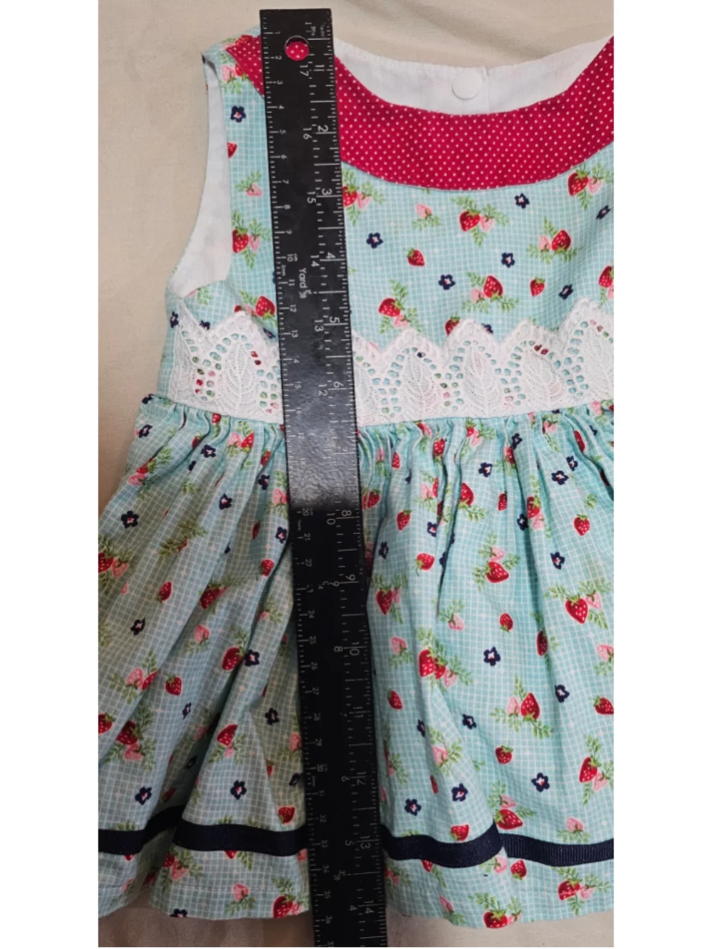 Grammie's Nook Handmade Berry Dress and Bloomer Set Toddler Girls 2T Blue Red